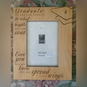 Natural Wood Graduate Picture Frame with Hook for Tassel